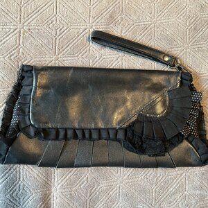 Unique leather wristlet / clutch purse